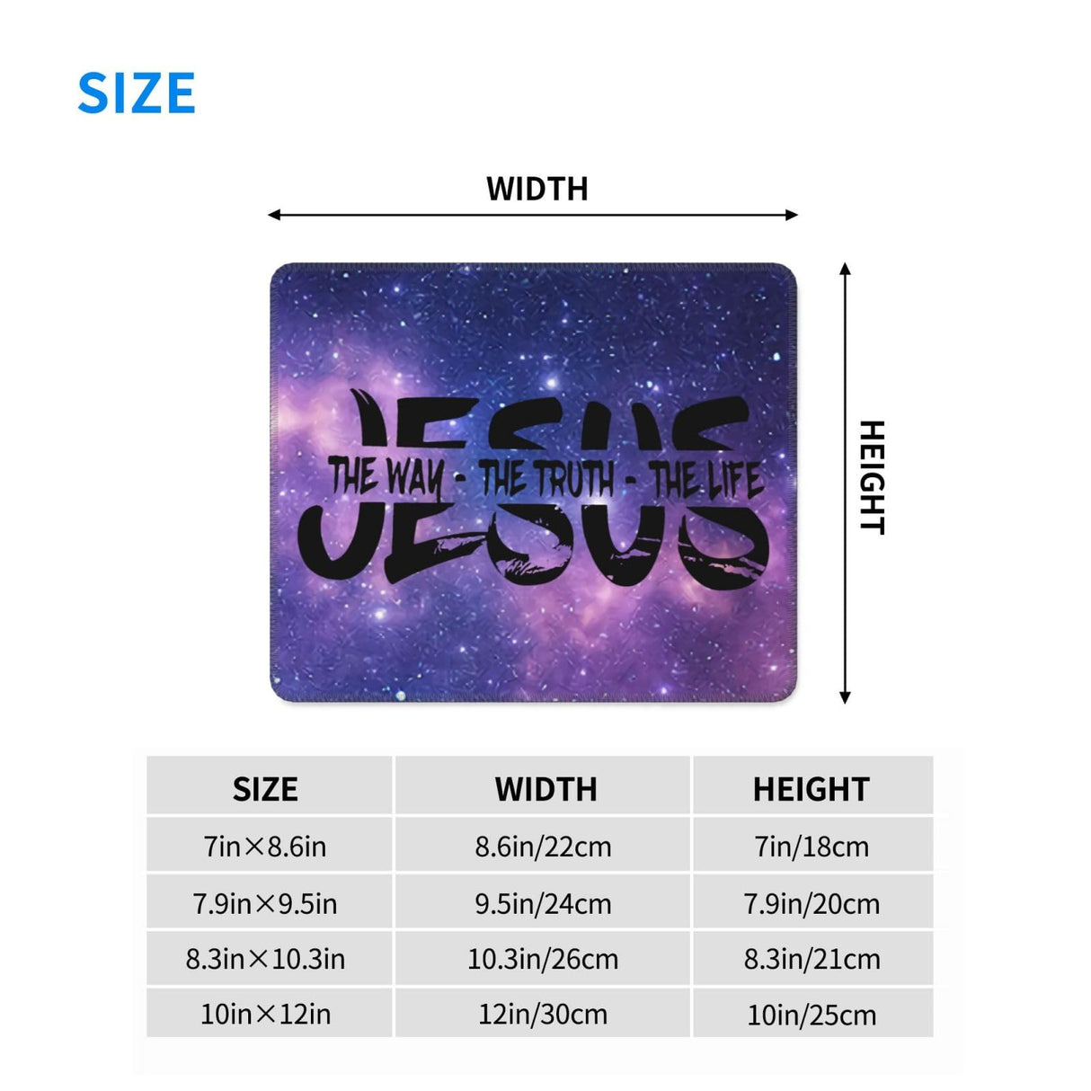 Jesus The Way, Truth, Life Mouse Pad Waterproof Mousepads for Laptop Desktop Computer,Size 8.6 X 7 Inch