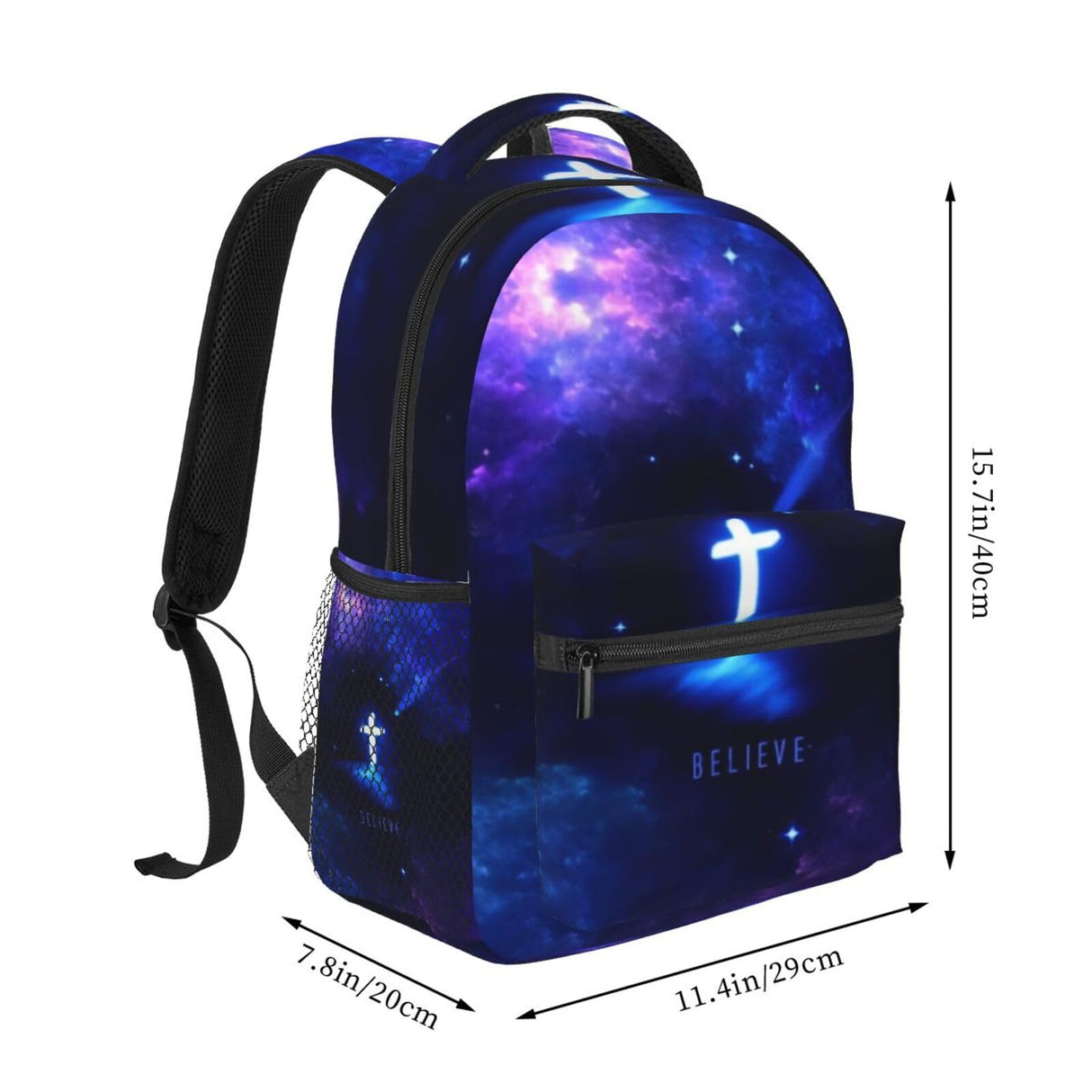 MANQINF Jesus Backpack,Faith Bookbags Laptop Bag Shoulder Bags Travel Hiking Camping Daypack for Men Women