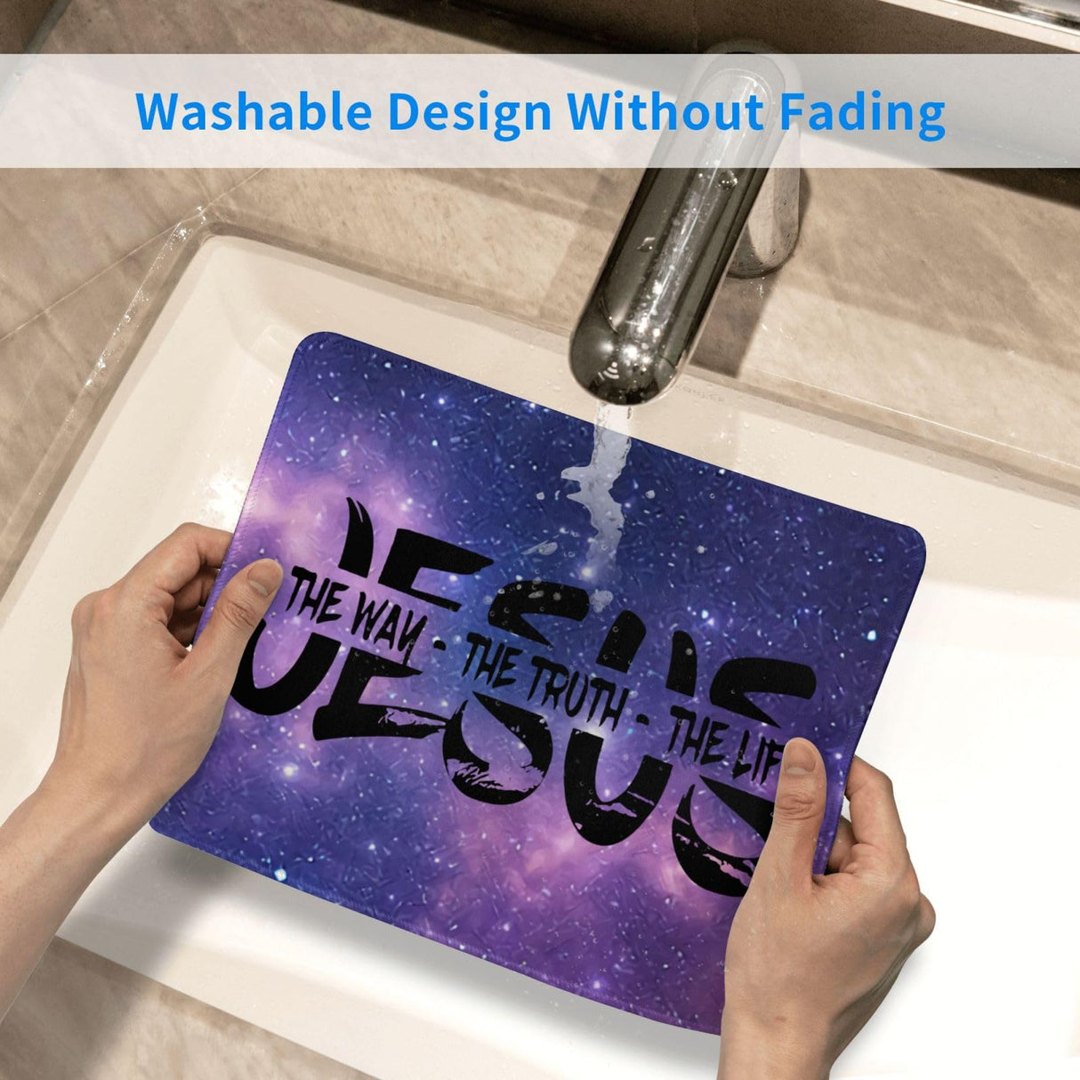 Jesus The Way, Truth, Life Mouse Pad Waterproof Mousepads for Laptop Desktop Computer,Size 8.6 X 7 Inch