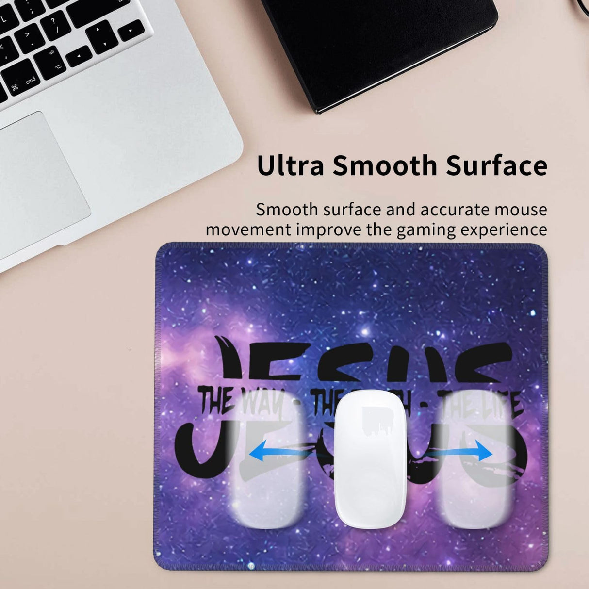 Jesus The Way, Truth, Life Mouse Pad Waterproof Mousepads for Laptop Desktop Computer,Size 8.6 X 7 Inch