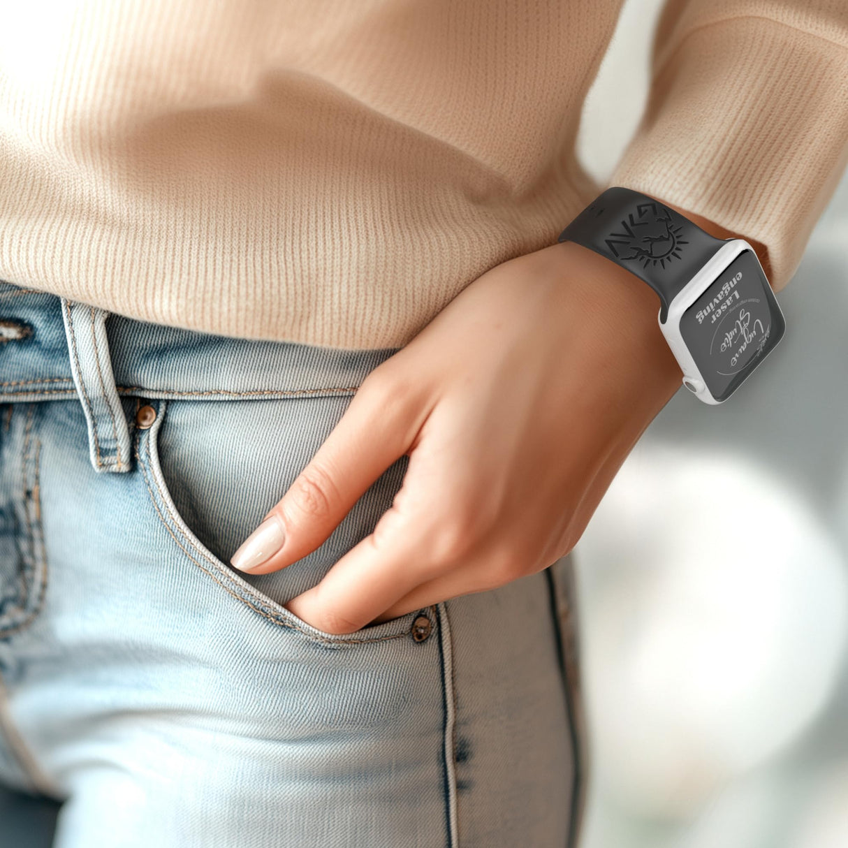 God is Greater Than the Highs and Lows Watch Band compatible with Apple Watch Laser Engraved iWatch Band Silicone 38mm 40mm 41mm 42mm 44mm 45mm 46mm 49mm Strap Jesus Psalm Christian God Blessed (42/44/45/46/49mm M/L, Black)