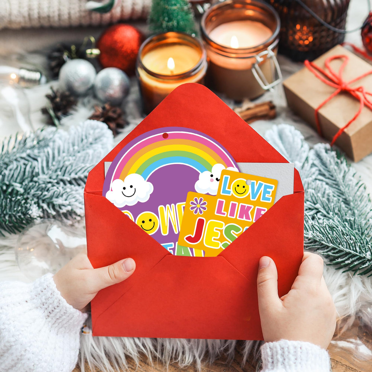 24Set Jesus Christian Religious Crafts for Kids Bulk Sunday School Crafts Kit Jesus Love You DIY Sticker Hanging Ornament for Classroom VBS Activities Faith Vacation Bible School Church Party Gifts