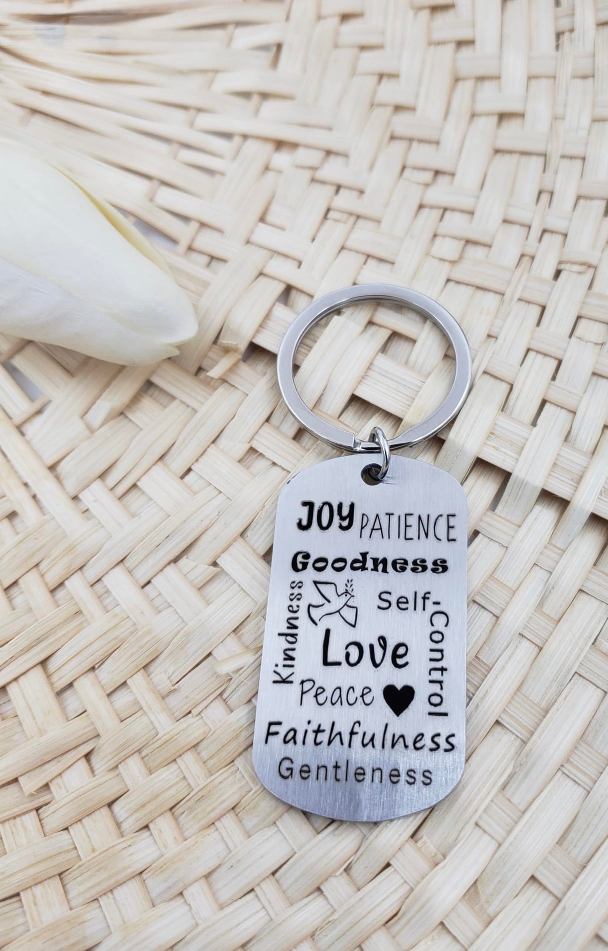 Christian Keychain, Bible Verse Keychain, Fruit of the Spirit, Get Well Soon Gifts for Women, Self Care Gifts for Women, New Driver Gifts for Teen Girls, Biblical Graduation Gifts, Baptism