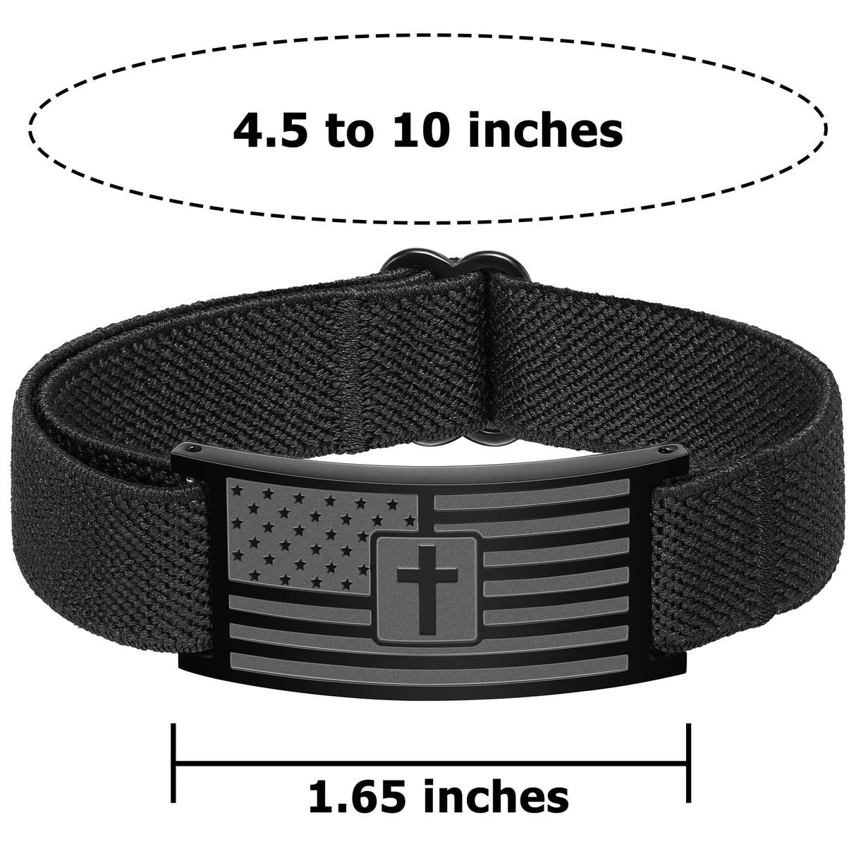Zocomi Cross Bracelet for Men Boys, Black American Flag Military Bible Verse Christian Religious Jewelry Valentines 2025 Graduation Gifts Ideas Male Teen Teenage Kids Age Son Him Joshua 1:9