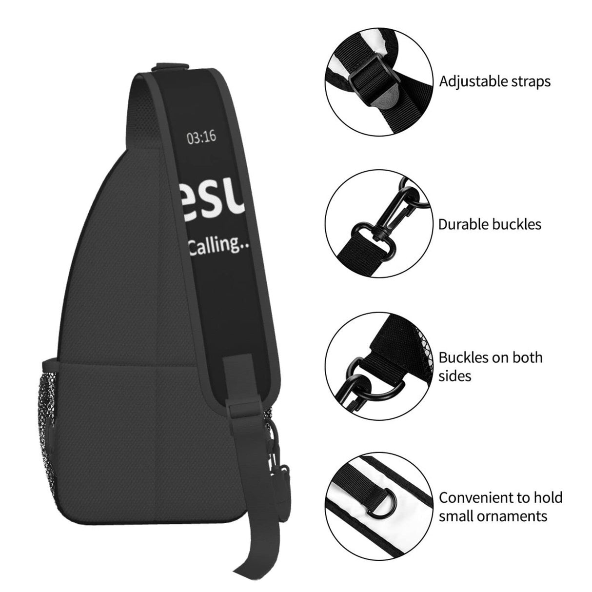 Qurdtt Christian Theme Crossbody Bag Crossbody Backpack Jesus Sling Backpack Chest Bag Sling Bag For Women Men