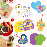 24Set Jesus Christian Religious Crafts for Kids Bulk Sunday School Crafts Kit Jesus Love You DIY Sticker Hanging Ornament for Classroom VBS Activities Faith Vacation Bible School Church Party Gifts
