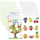 Motipuns 24 Sets Fruit of The Spirit Game Craft for Kids 24 Bible Verse Tree Cards 24 Fruit Cutouts with 220 Adhesive dots for Religious Homeschool Game Sunday School Educational Activity