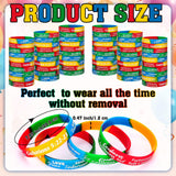 Huquary 48 Pcs Fruit of the Spirit Bracelet Inspirational Scripture Christian Silicone Bracelets Bulk Religious Motivational Love Joy Peace Patience Wristband Gift Fruit of the Spirit Decor(Rainbow)