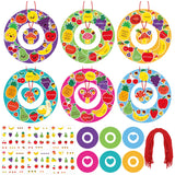HyDren 24 Set Fruit of The Spirit Wreath Craft Kit for Kids Christian Religious DIY Wreath Craft Kit Make Your Own Fruit of The Spirit Ornament Sunday School Classroom Arts Activities Decor Supplies