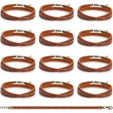 Ferreve 12 Pcs Fruit of the Spirit Wrap Leather Bracelets Adjustable Christian Bracelets Bible Verse Gifts for Church Men Women Sunday School Party Favors