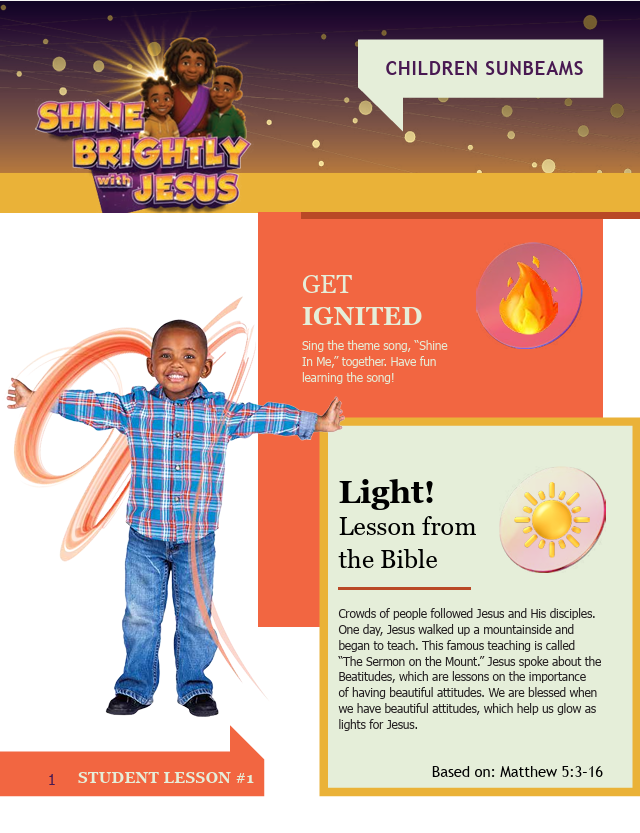 Shine Brightly with Jesus! Children's Student Folders